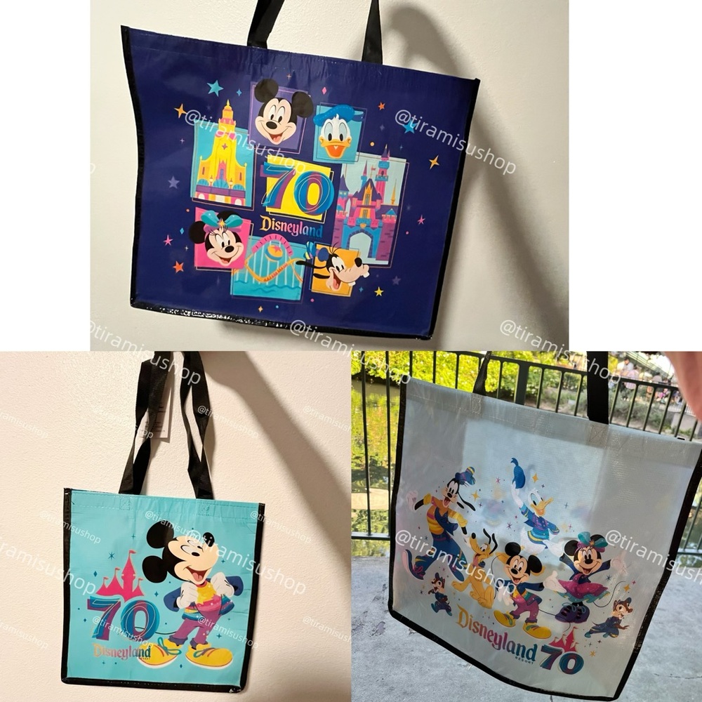 Disneyland 70th Anniversary Reusable Tote Bag Set (3 bags)